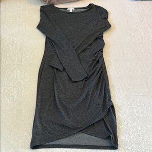 Elegant Gray Long Sleeve Dress